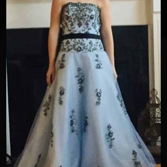 Tiffany Designs Dresses & Skirts - Tiffany light blue and black prom dress Tiffany Designs Dresses & Skirts - Tiffany light blue and black prom dress